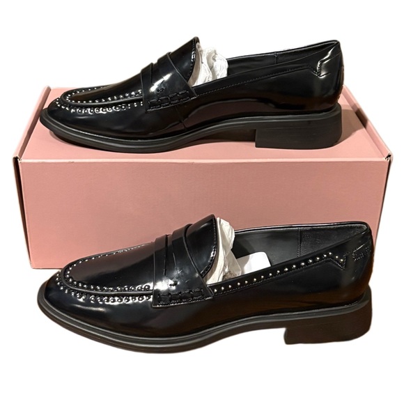 Franco Sarto Glossy Black Loafers - Picture 1 of 9